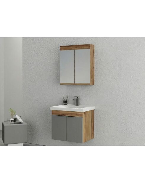Ensemble de meubles de salle de bain (2 pièces) Carıno 65 pin/gris mat - 65x55x46cm