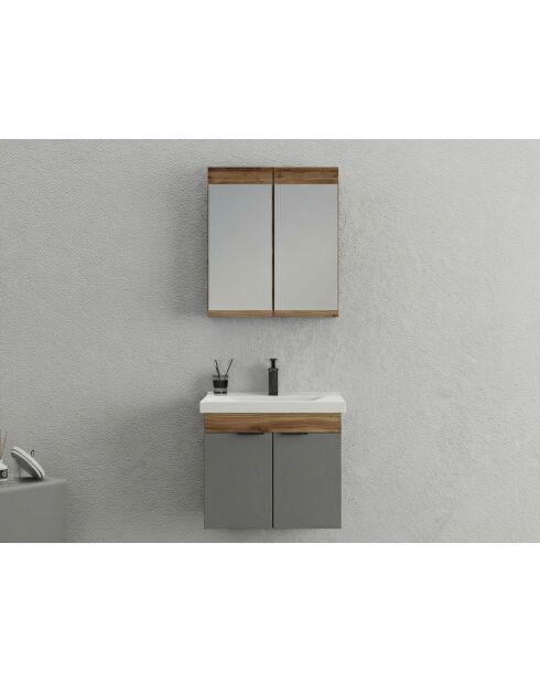Ensemble de meubles de salle de bain (2 pièces) Carıno 65 pin/gris mat - 65x55x46cm