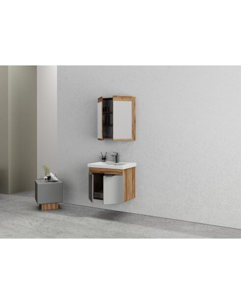 Ensemble de meubles de salle de bain (2 pièces) Carıno 65 pin/gris mat - 65x55x46cm