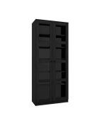 Armoire multifonctionnelle Lucas Glass 1600 92 noire - 80x190x37 cm