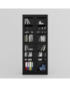 Armoire multifonctionnelle Lucas Glass 1600 92 noire - 80x190x37 cm