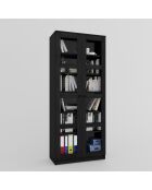 Armoire multifonctionnelle Lucas Glass 1600 92 noire - 80x190x37 cm