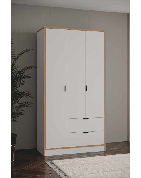 Garde robe Arden 3 blanche- 97x182x44cm