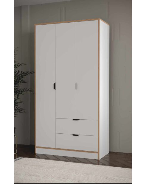 Garde robe Arden 3 blanche- 97x182x44cm