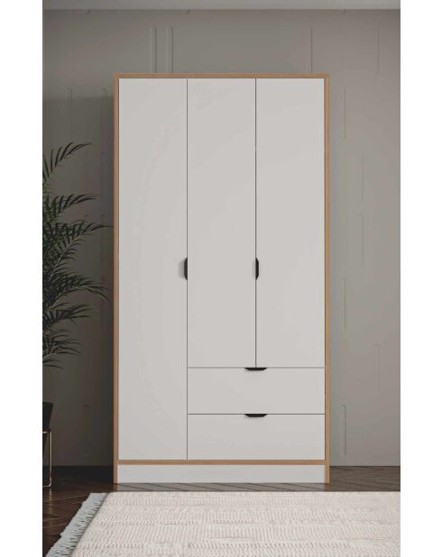 Garde robe Arden 3 blanche- 97x182x44cm