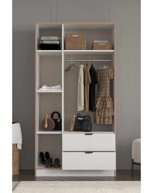 Garde robe Arden 3 blanche- 97x182x44cm