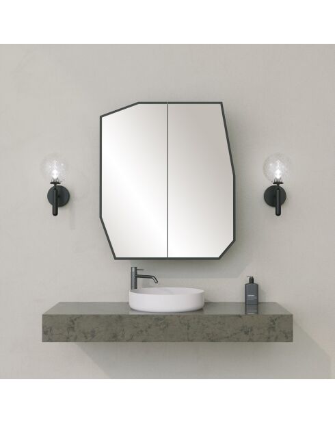 Armoire de toilette Quartz Cabinet noire - 12x45x50 cm