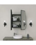 Armoire de toilette Quartz Cabinet noire - 12x45x50 cm