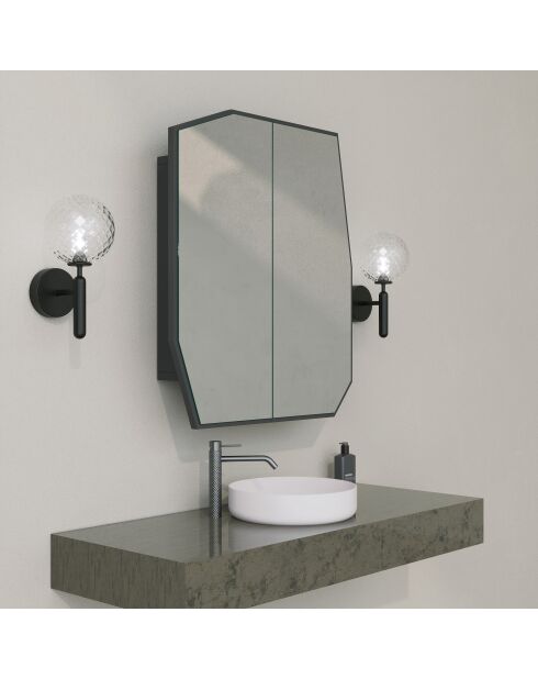 Armoire de toilette Quartz Cabinet noire - 12x45x50 cm