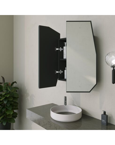 Armoire de toilette Quartz Cabinet noire - 12x45x50 cm