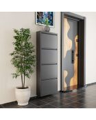 Meuble à chaussures 4 Piece Metal anthracite - 50x136x15 cm