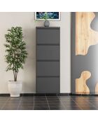 Meuble à chaussures 4 Piece Metal anthracite - 50x136x15 cm