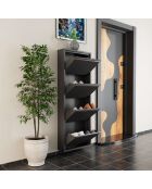 Meuble à chaussures 4 Piece Metal anthracite - 50x136x15 cm