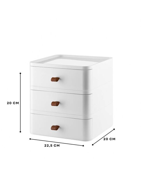 Boîte de rangement 242358 blanche - 22,5x20 cm