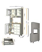 Armoire multifonctionnelle Grano 96 blanche - 96x187x40cm