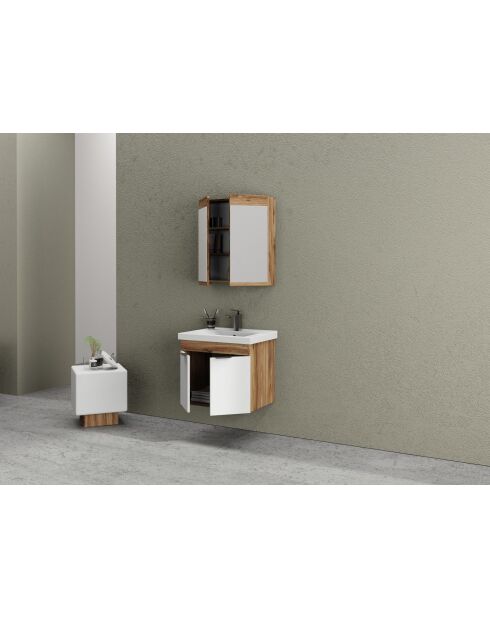 Ensemble de meubles de salle de bain (2 pièces) Carıno 65 pin/blanc mat - 65x55x46cm