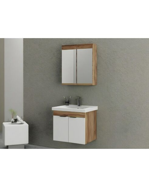 Ensemble de meubles de salle de bain (2 pièces) Carıno 65 pin/blanc mat - 65x55x46cm