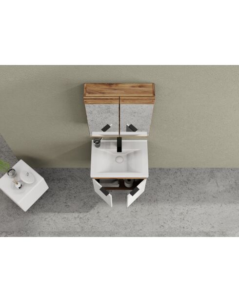 Ensemble de meubles de salle de bain (2 pièces) Carıno 65 pin/blanc mat - 65x55x46cm