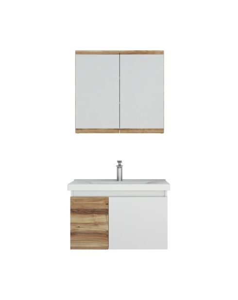 Ensemble de meubles de salle de bain (2 pièces) Abra 80 pin blanc - 60x70x14cm
