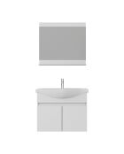 Badkamermeubelset (2 stuks) Mare 80 mat wit - 74,2x70x12 cm