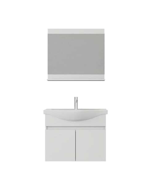 Ensemble de meubles de salle de bain (2 pièces) Mare 80 blanc mat - 74,2x70x12 cm