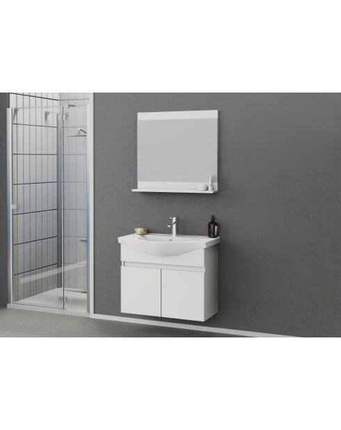 Ensemble de meubles de salle de bain (2 pièces) Mare 80 blanc mat - 74,2x70x12 cm