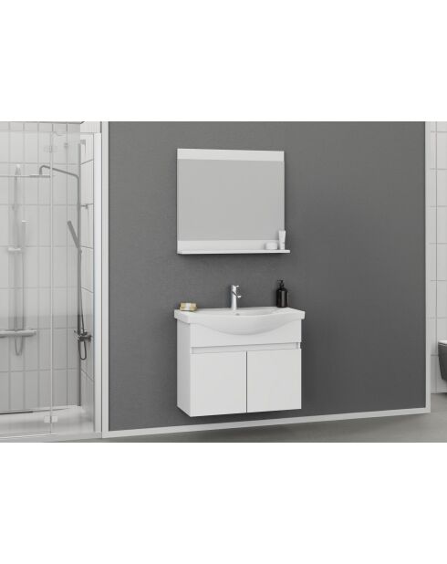 Ensemble de meubles de salle de bain (2 pièces) Mare 80 blanc mat - 74,2x70x12 cm