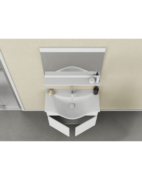 Ensemble de meubles de salle de bain (2 pièces) Mare 80 blanc mat - 74,2x70x12 cm