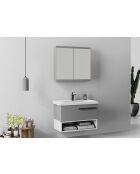 Ensemble de meubles de salle de bain (2 pièces) Blanc 80 gris mat - 60x70x14cm