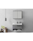 Ensemble de meubles de salle de bain (2 pièces) Blanc 80 gris mat - 60x70x14cm