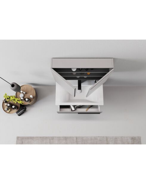 Ensemble de meubles de salle de bain (2 pièces) Blanc 80 gris mat - 60x70x14cm