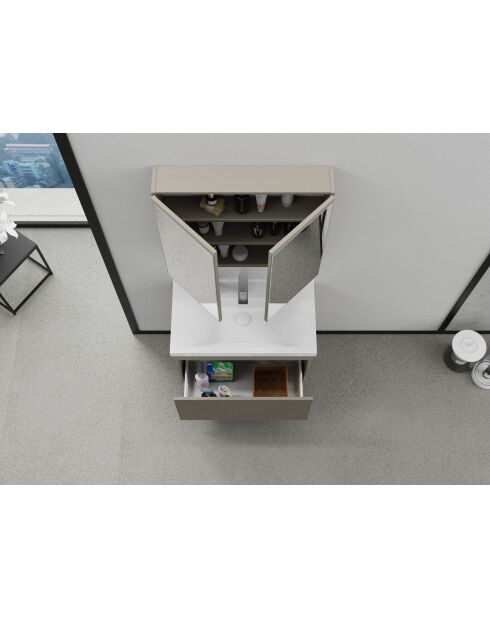 Ensemble de meubles de salle de bain (2 pièces) Bellezza 80 latté - 77x70x14cm