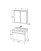 Bellezza 80 Latté Badmöbelset, 2-teilig, 77 x 70 x 14 cm