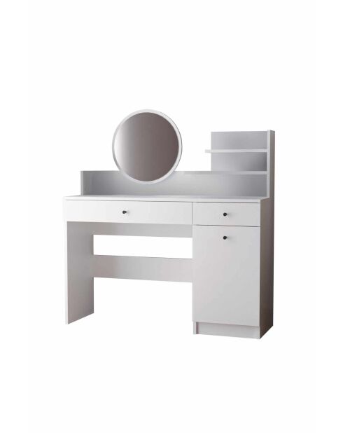 Table de maquillage Harmony 2 Round blanche - 124x135x40 cm