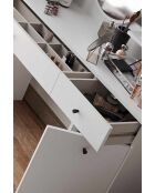 Table de maquillage Harmony 2 Round blanche - 124x135x40 cm