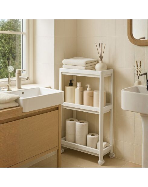 Étagère multifonctionnelle en plastique 242347 blanche - 54x18x102 cm