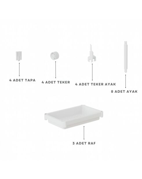 Étagère multifonctionnelle en plastique 242347 blanche - 54x18x102 cm