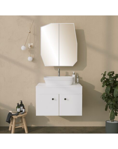 Armoire de toilette Quartz Cabinet blanche - 12x45x50 cm