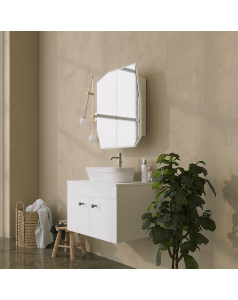 Armoire de toilette Quartz Cabinet blanche - 12x45x50 cm