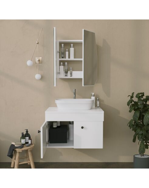 Armoire de toilette Quartz Cabinet blanche - 12x45x50 cm