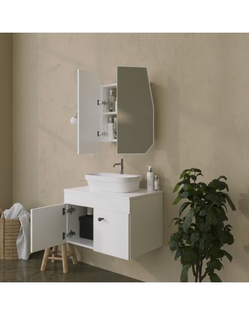 Armoire de toilette Quartz Cabinet blanche - 12x45x50 cm