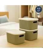 Ensemble de boîtes de rangement (3 pièces) 242355 vert - 18x25x16 cm