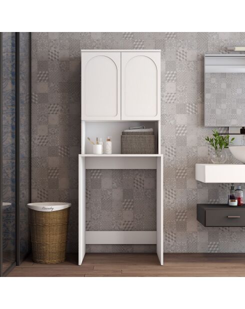 Meuble pour machine à laver Lyon 60 blanc - 70 x183 x60 cm