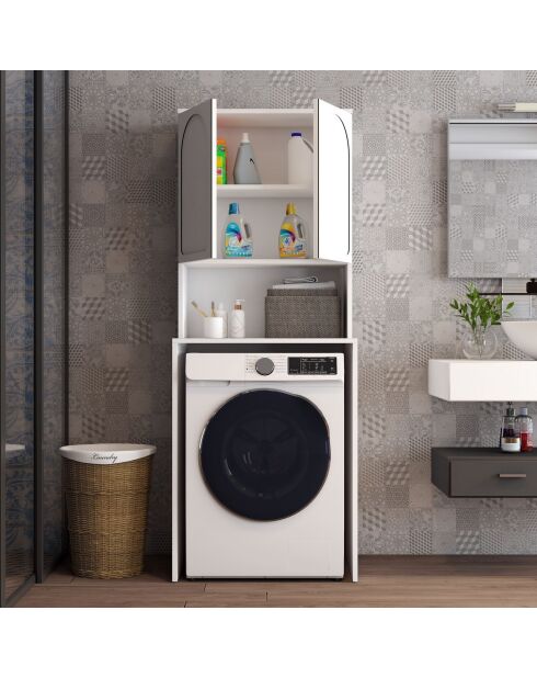Meuble pour machine à laver Lyon 60 blanc - 70 x183 x60 cm