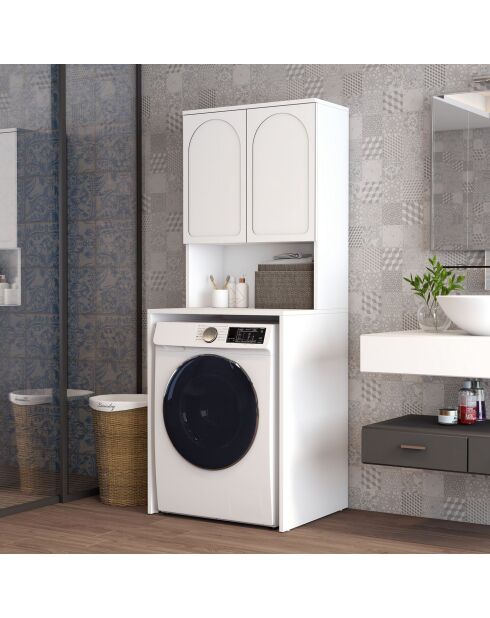 Meuble pour machine à laver Lyon 60 blanc - 70 x183 x60 cm