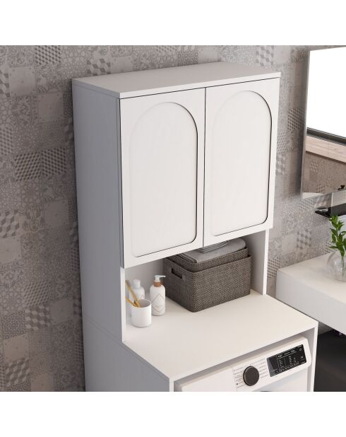 Meuble pour machine à laver Lyon 60 blanc - 70 x183 x60 cm