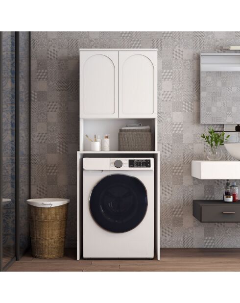 Meuble pour machine à laver Lyon 60 blanc - 70 x183 x60 cm