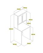 Meuble pour machine à laver Lyon 60 blanc - 70 x183 x60 cm