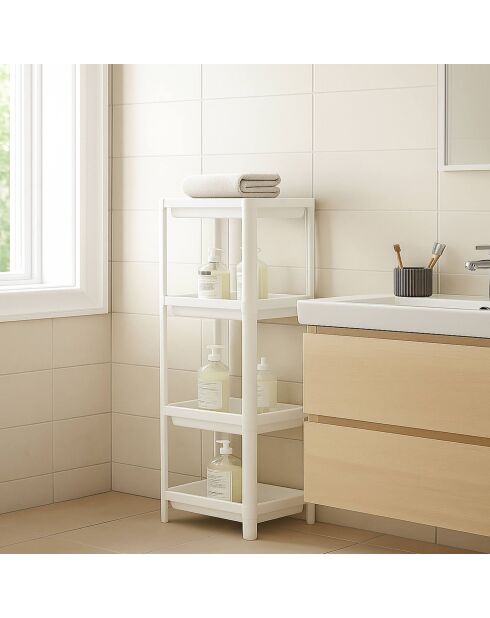 Étagère multifonctionnelle en plastique 242350 blanche - 36x23x102 cm