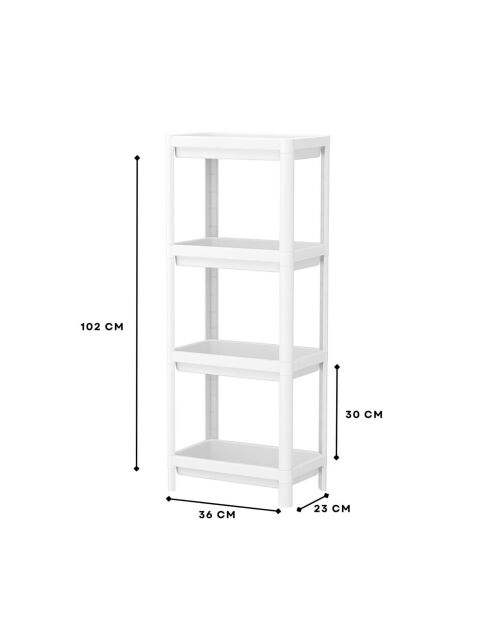 Étagère multifonctionnelle en plastique 242350 blanche - 36x23x102 cm